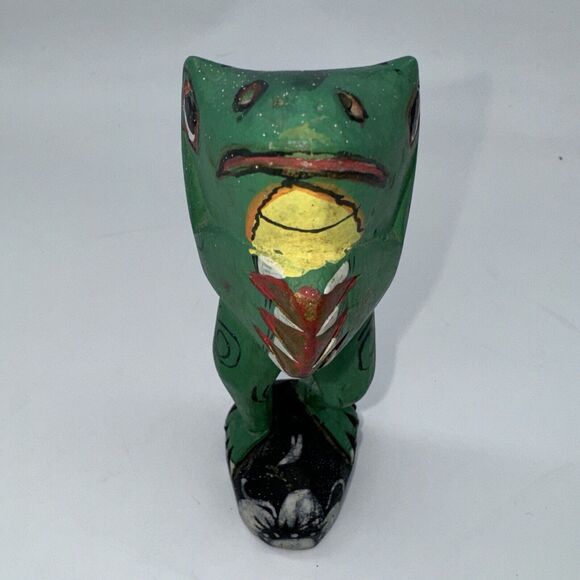 Vintage Hand Painted Wood Carved Musician Frogs Band - Indonesia ONE FROG - Picture 2 of 12